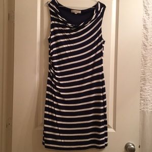 LOFT Navy Striped Dress